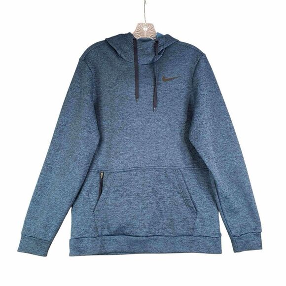 Nike Hoodie Sweatshirt Men's Size Small S Blue Pullover Therma Fit Long Sleeve - Picture 2 of 9